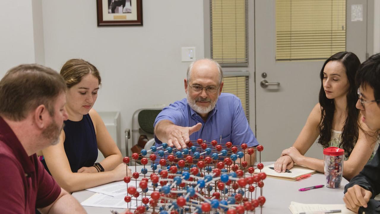 Jeff Gibeling, emeritus professor in the Department of Materials Science and Engineering, and his students in 2018.