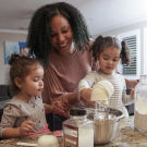 Theanne Griffith, Assistant Professor in the UC Davis Department of Physiology and Membrane Biology is photographed in her home in Woodland with her daughters Violeta Contreras and Lila Contreras.
