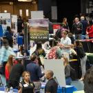 Students look through possible job opportunities.