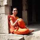 A picture of UC Davis Professor Archana Venkatesan while conducting field research.