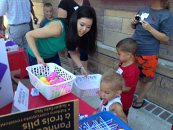 Lee at an outreach event engaging children with science